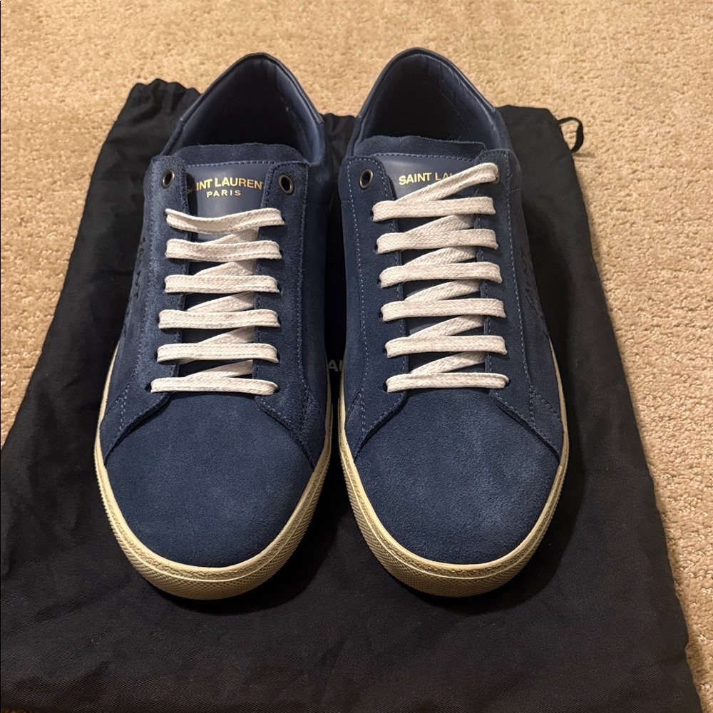 Saint Laurent Navy Blue Sneakers for Men